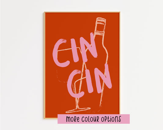 Cin Cin Illustrated Print