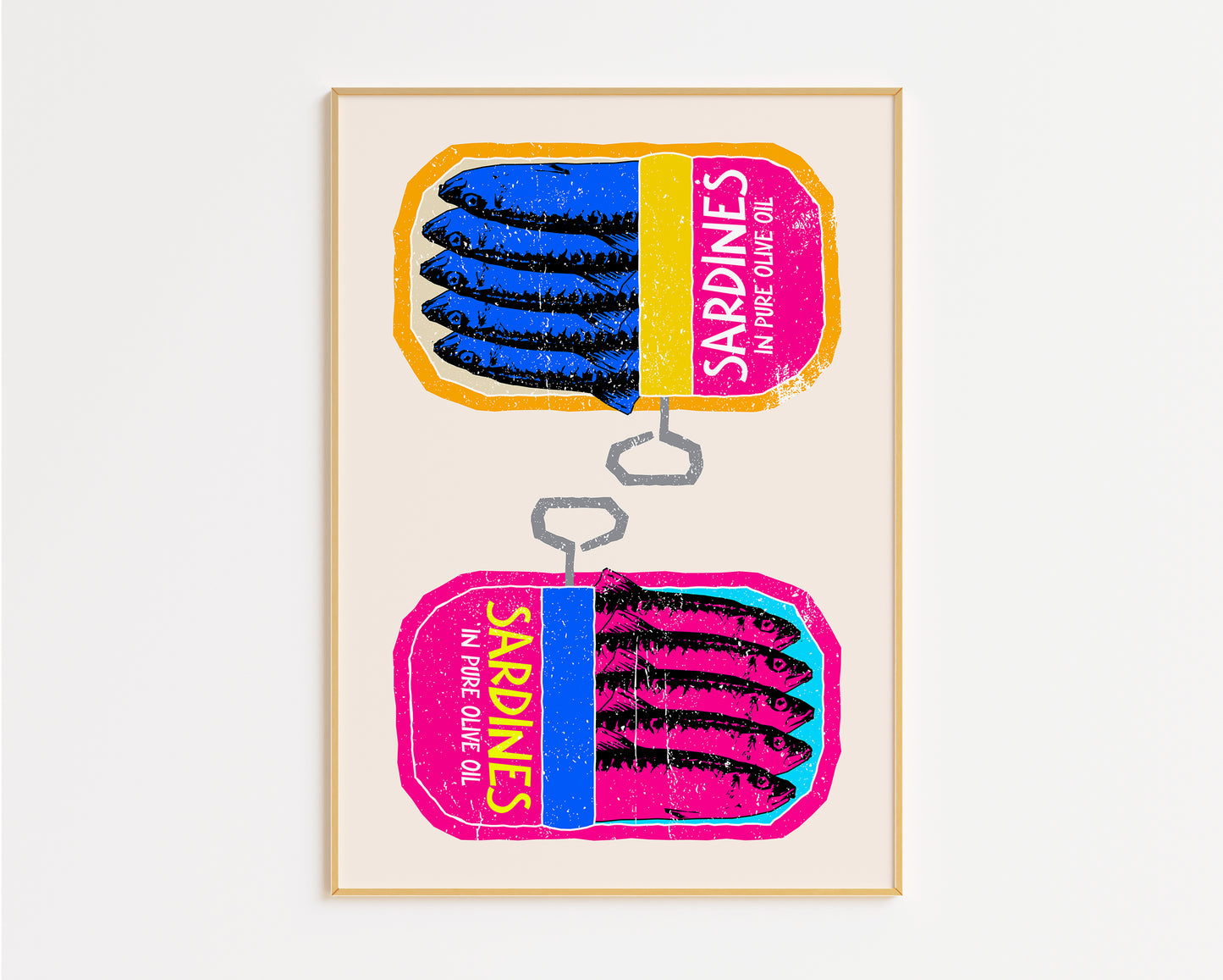 Sardines Duo Linocut Dupe Print