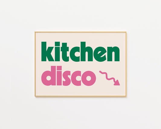 Kitchen Disco Print - in Green