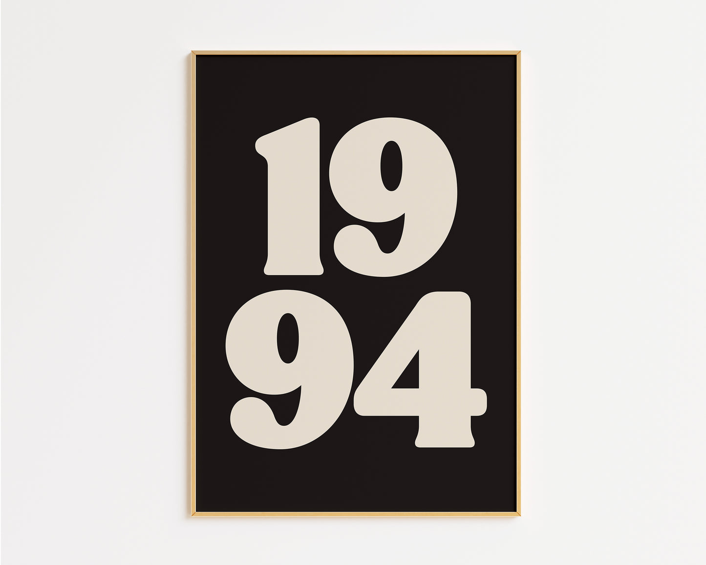 Bold Custom Birth Year Print – Cream on Black