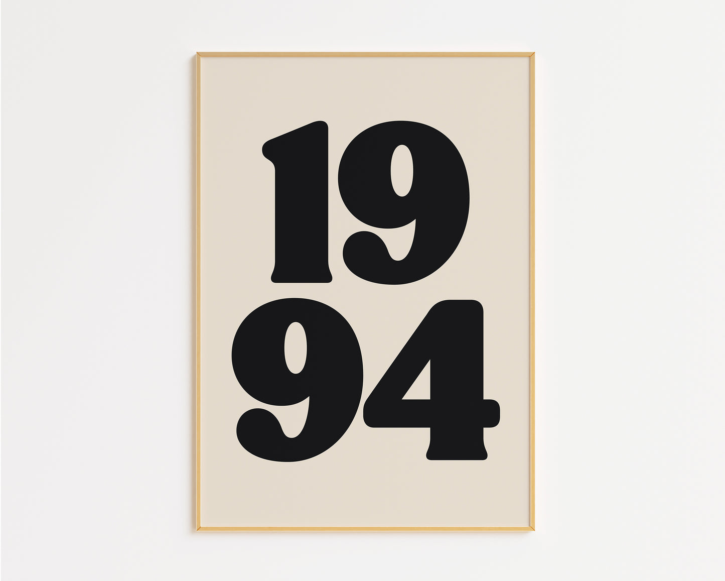 Minimalist Custom Birth Year Print – Black & Cream