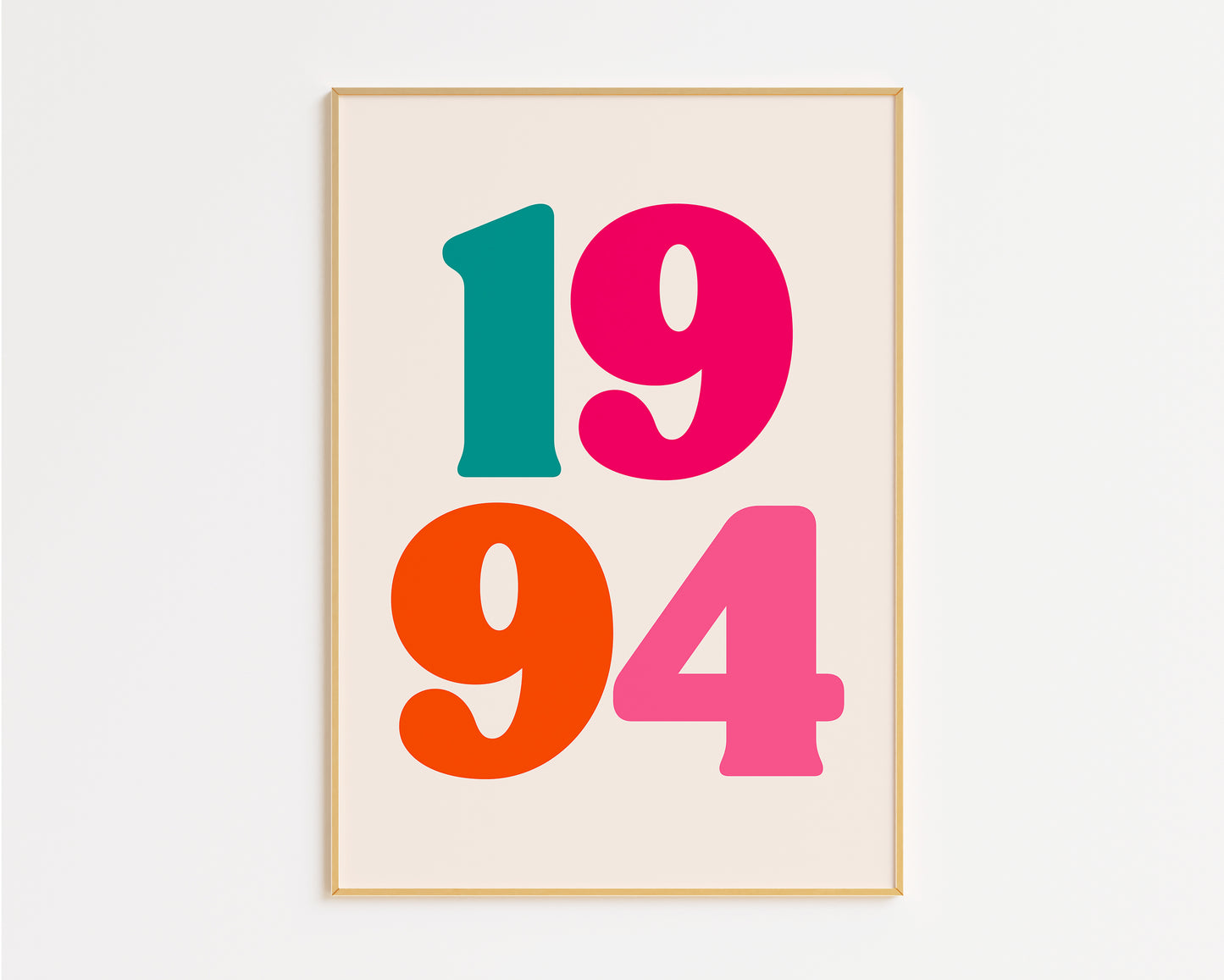 Custom Colour Pop Rainbow Birth Year Print