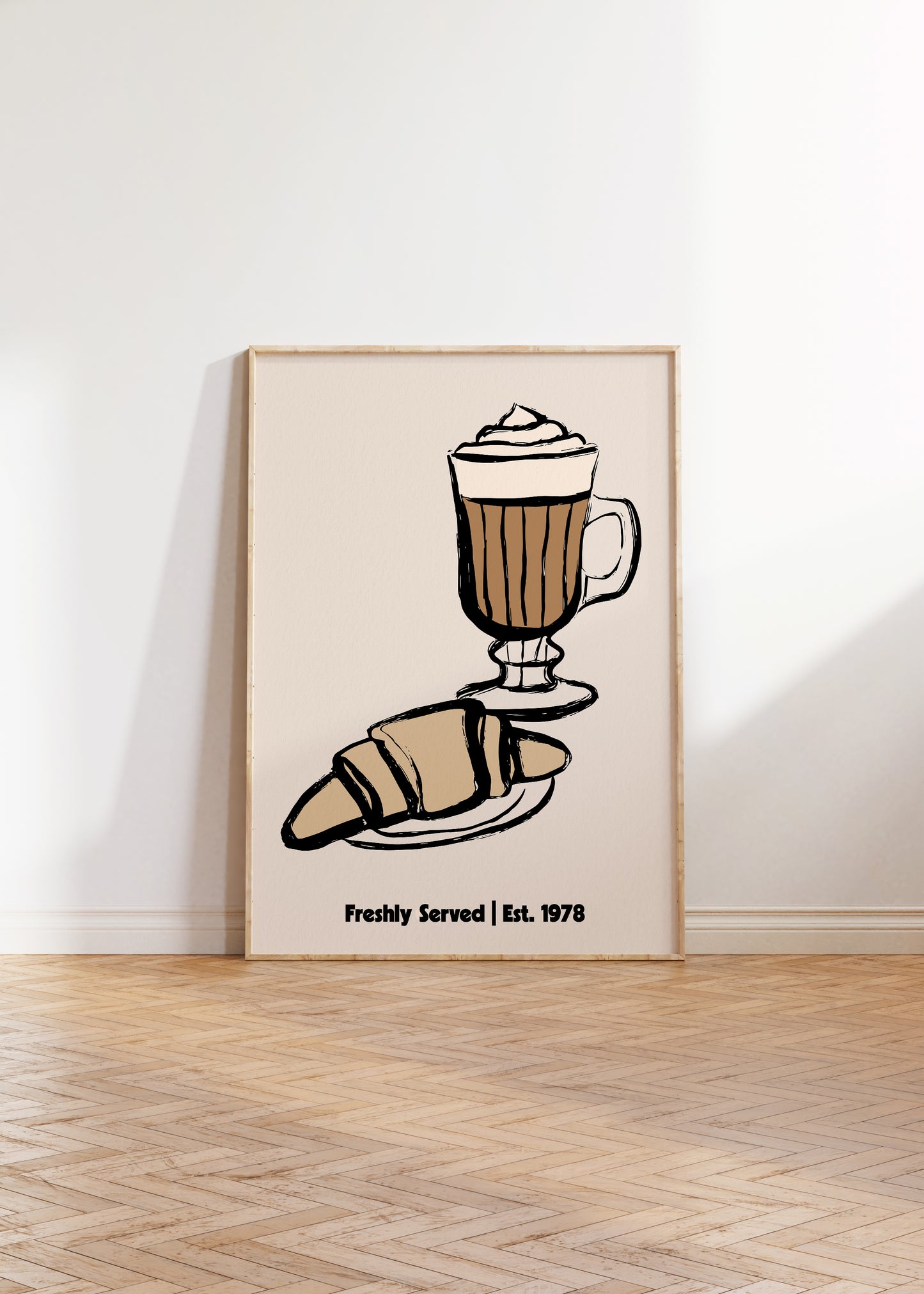 Coffee & Croissant Kitchen Print – Freshly Served