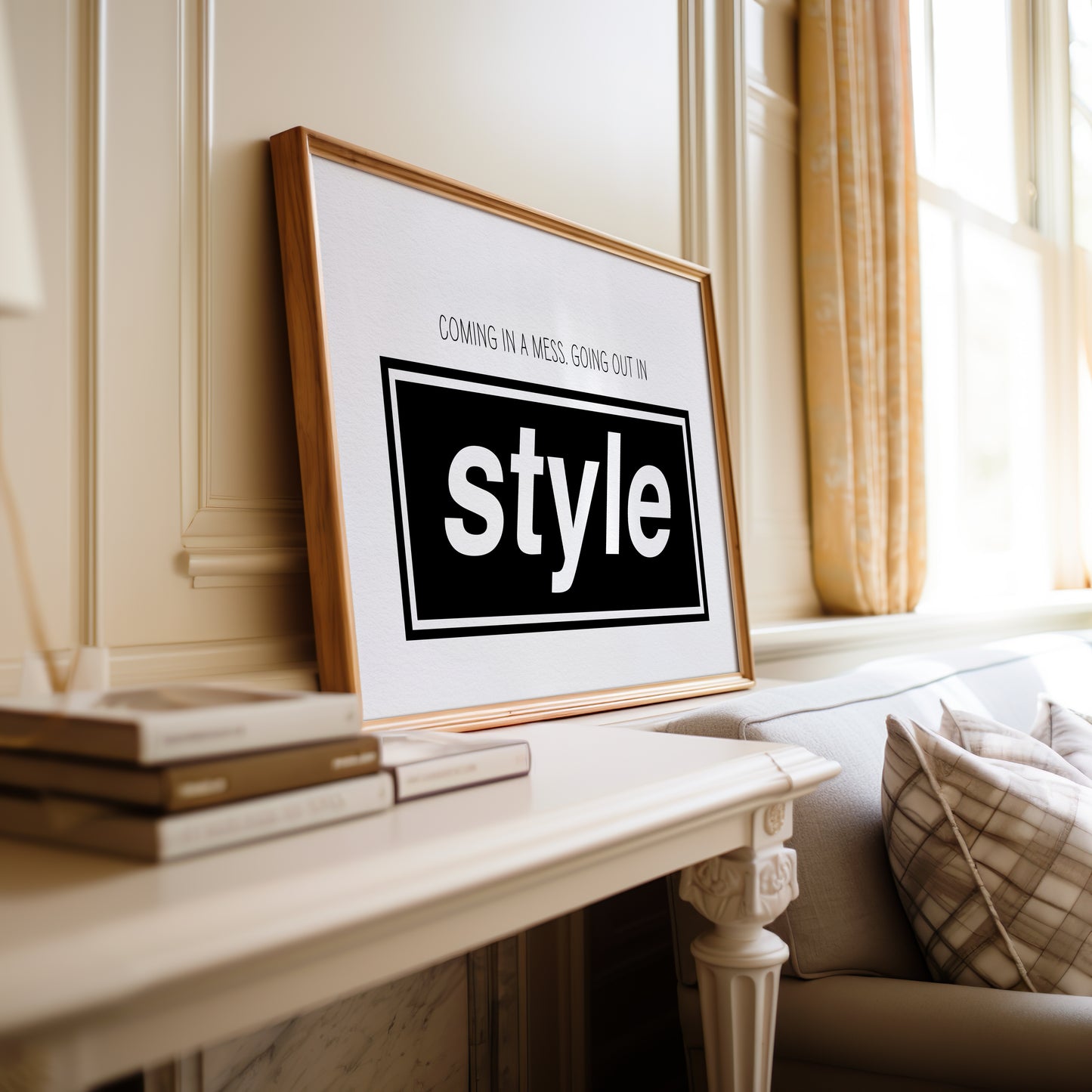 Going Out In Style Black and White Oasis Print