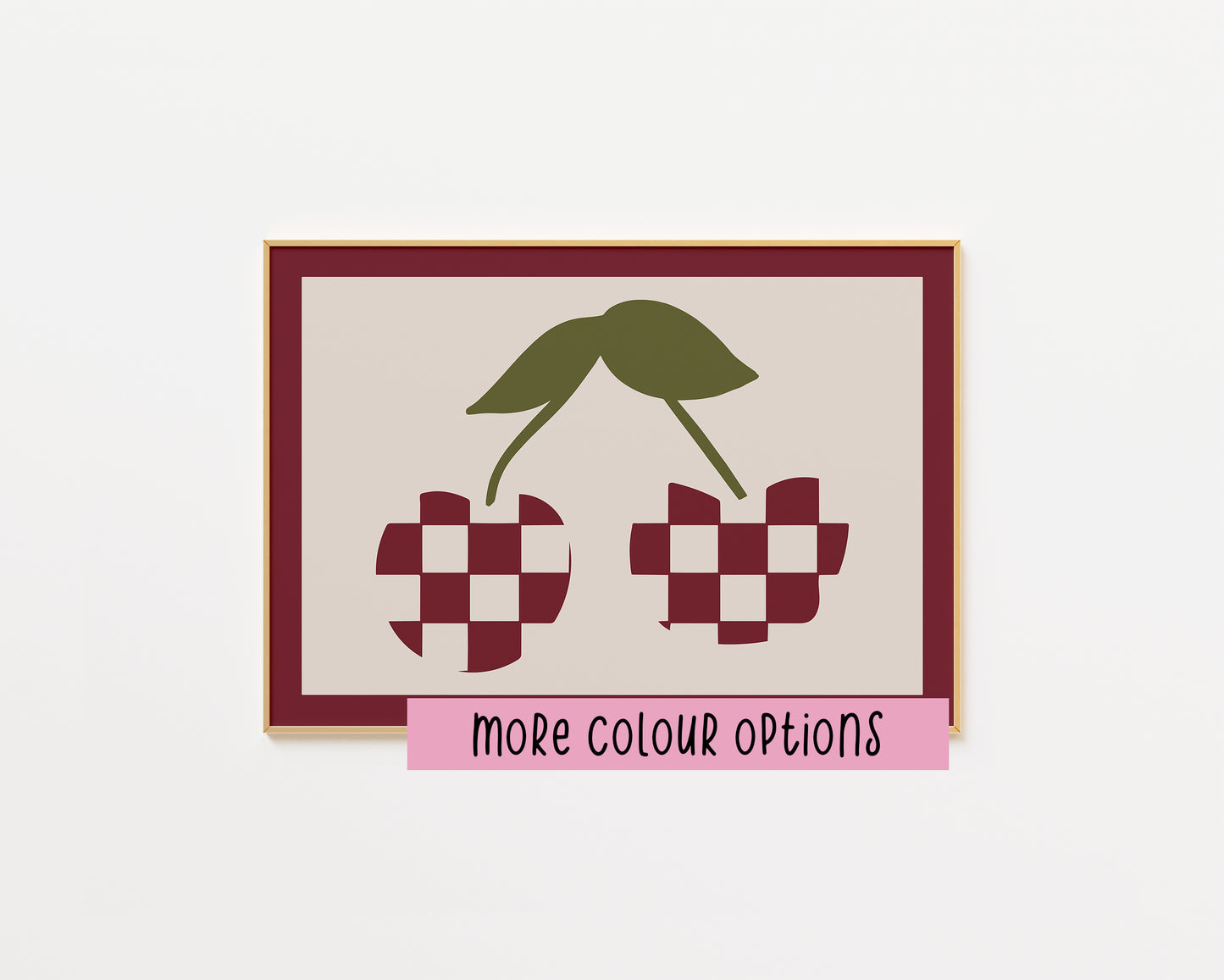 Retro Chequered Cherry Print
