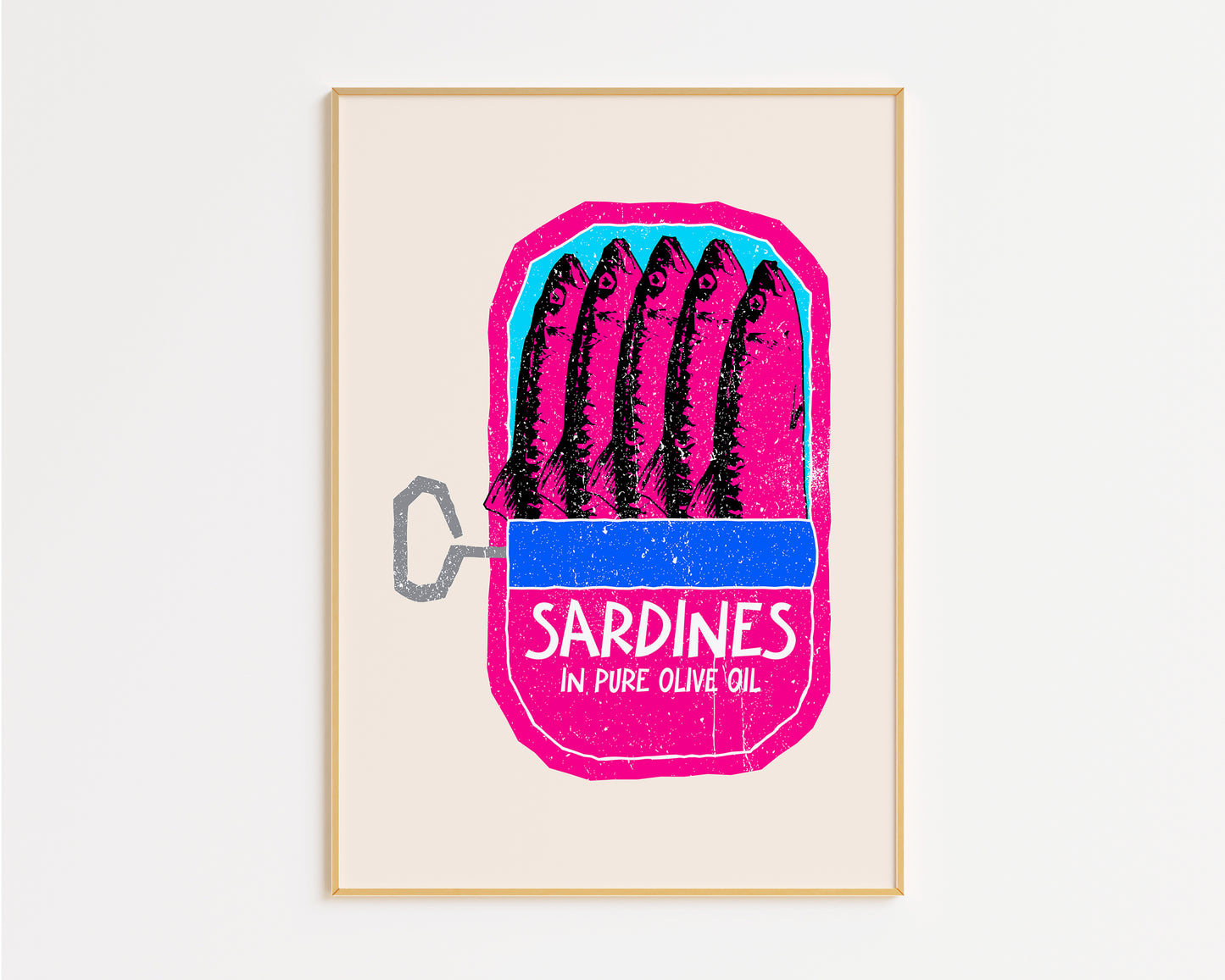 Sardines Linocut Dupe Print