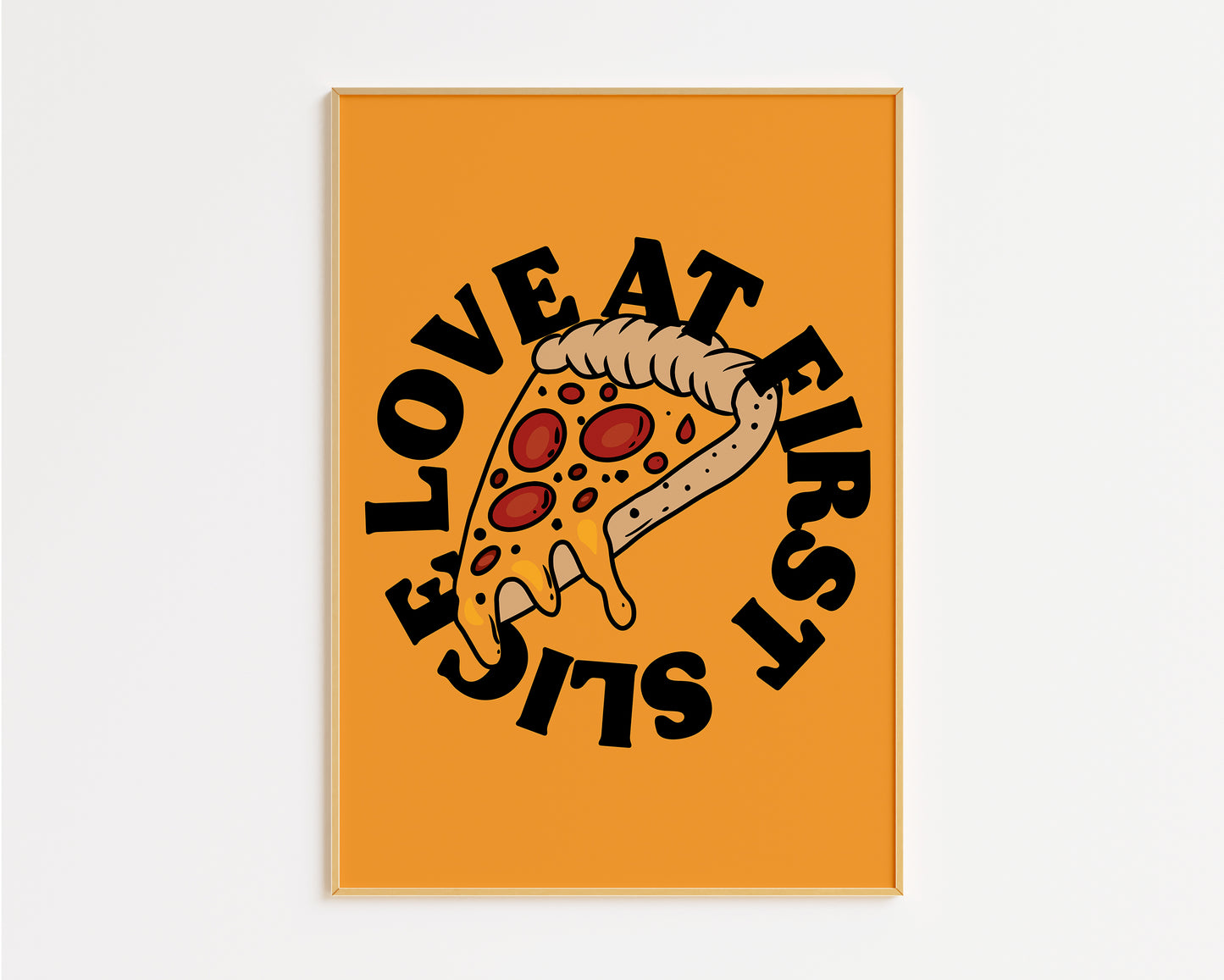 Love At First Slice Pizza Kitchen Print