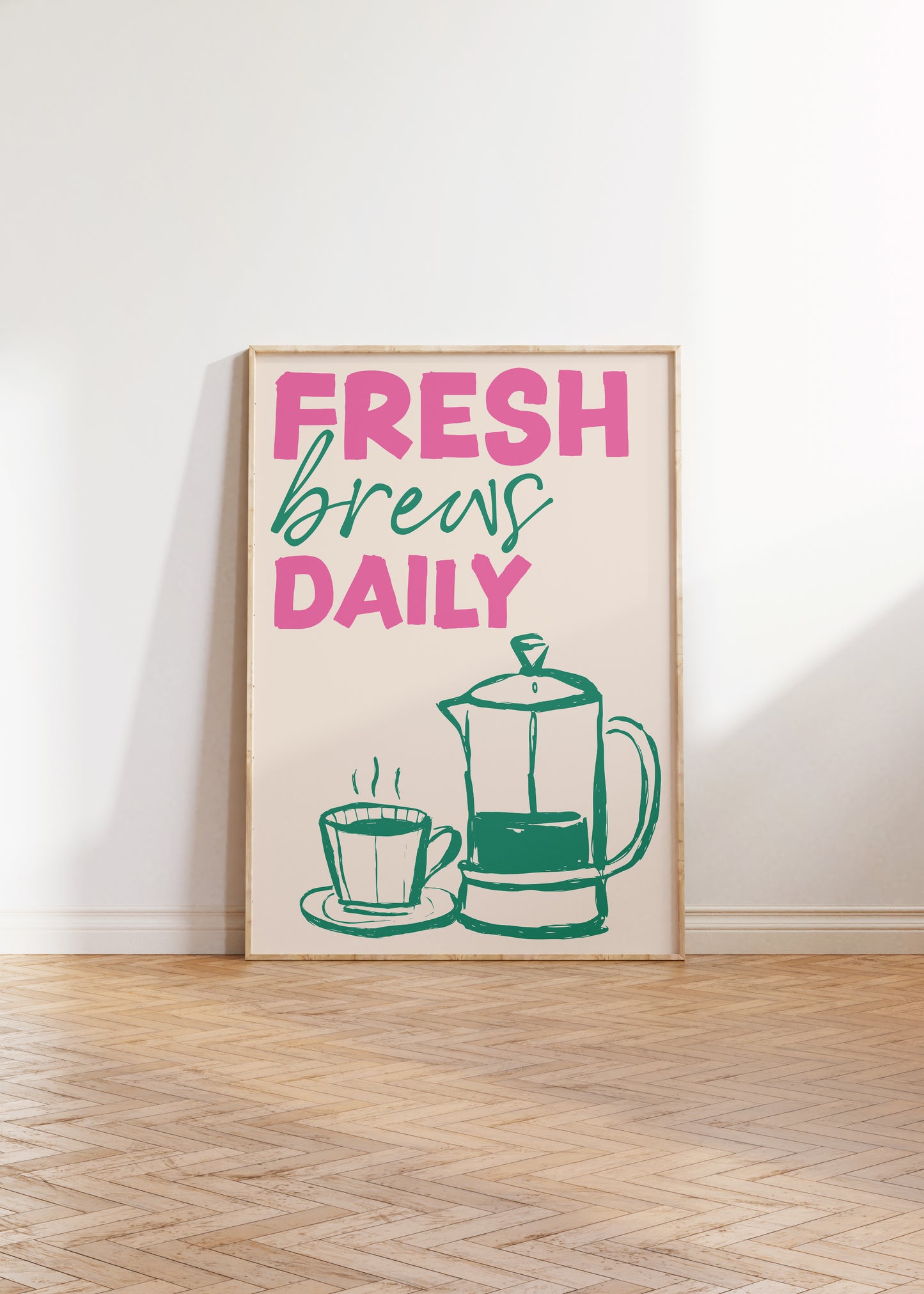 Fresh Brews Daily Coffee Print