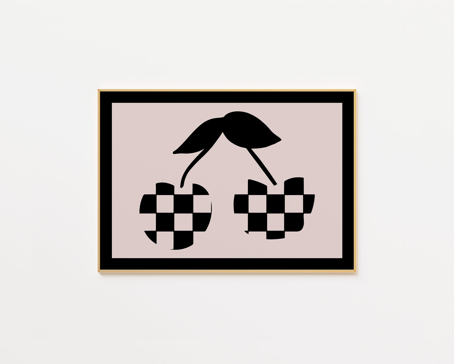 Retro Chequered Cherry Print