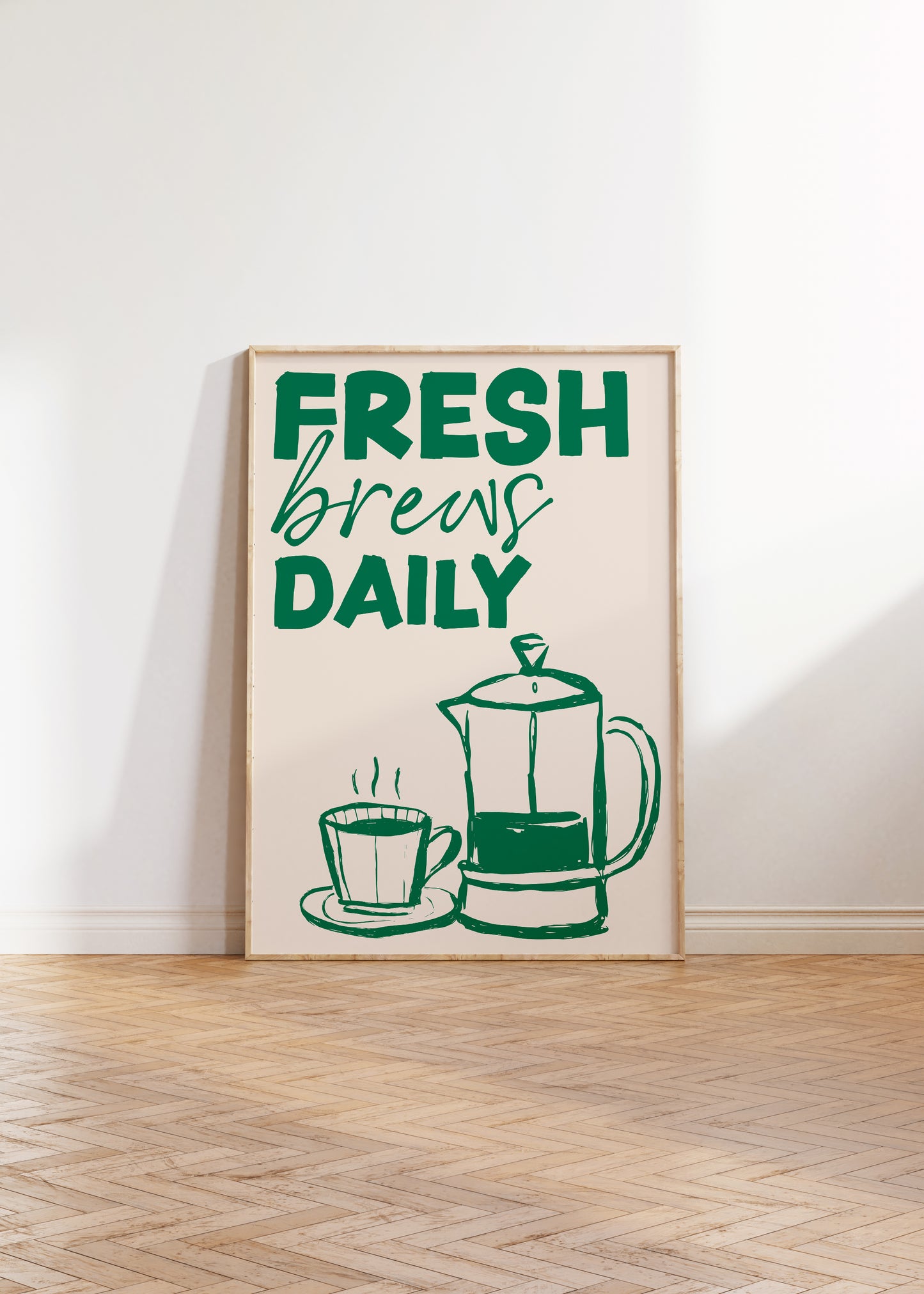 Fresh Brews Daily Coffee Print