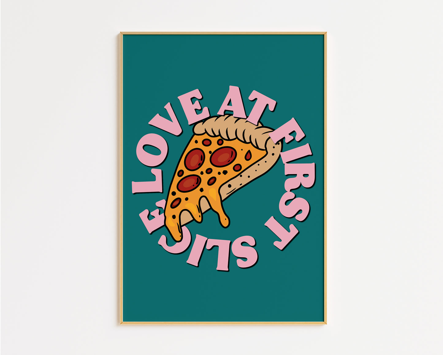 Love At First Slice Pizza Kitchen Print