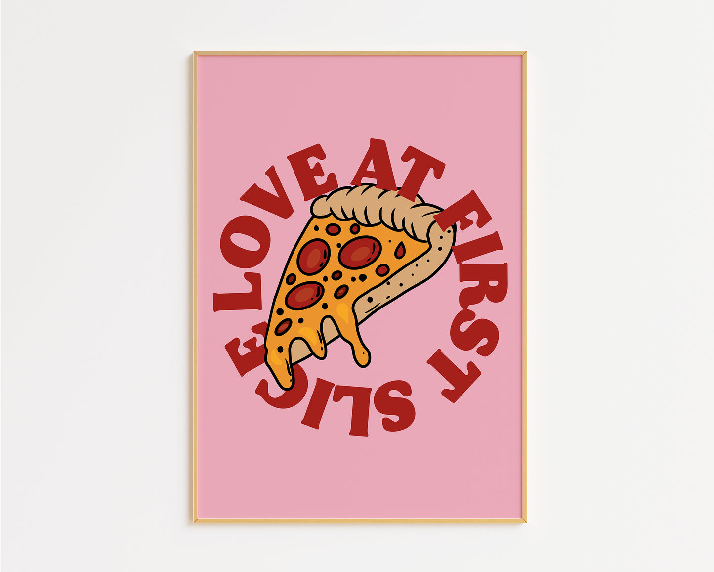 Love At First Slice Pizza Kitchen Print