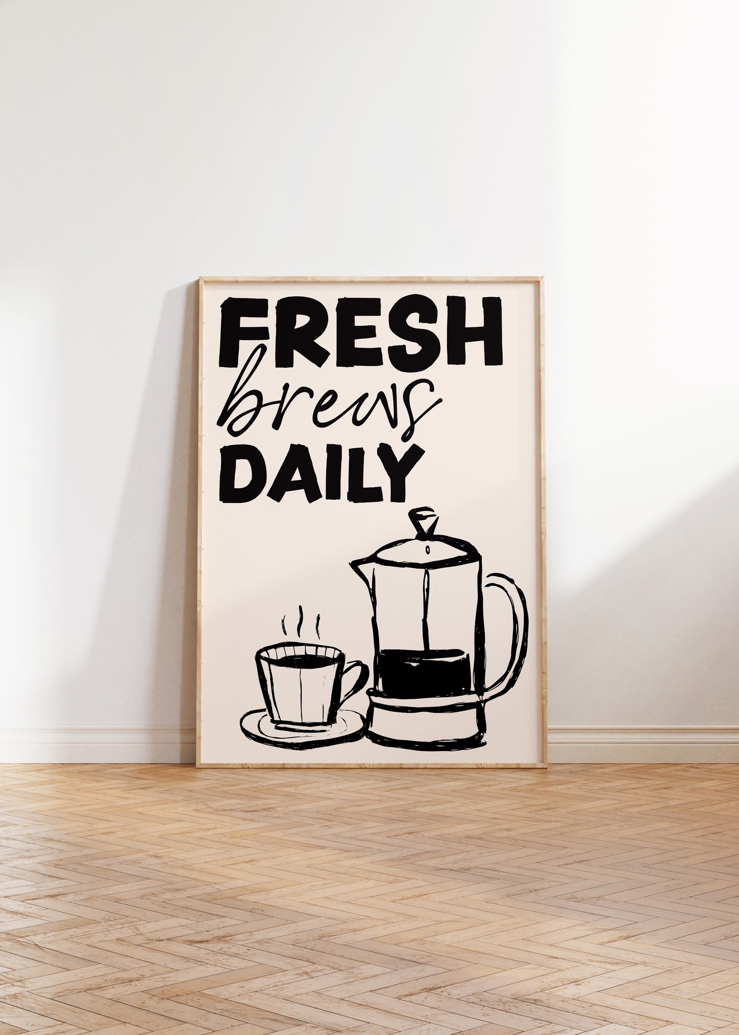 Fresh Brews Daily Coffee Print