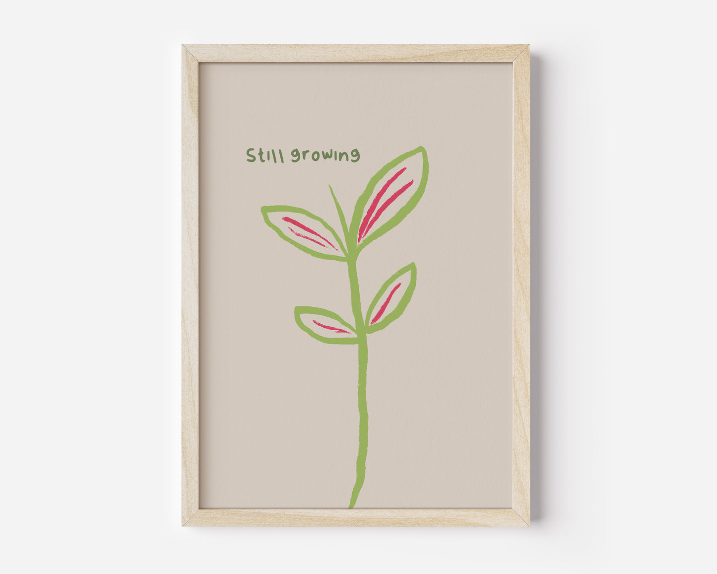 Still Growing Plant Doodle Print
