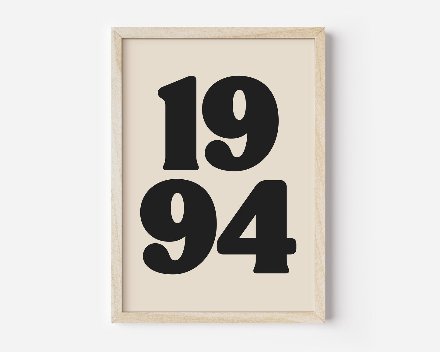 Minimalist Custom Birth Year Print – Black & Cream
