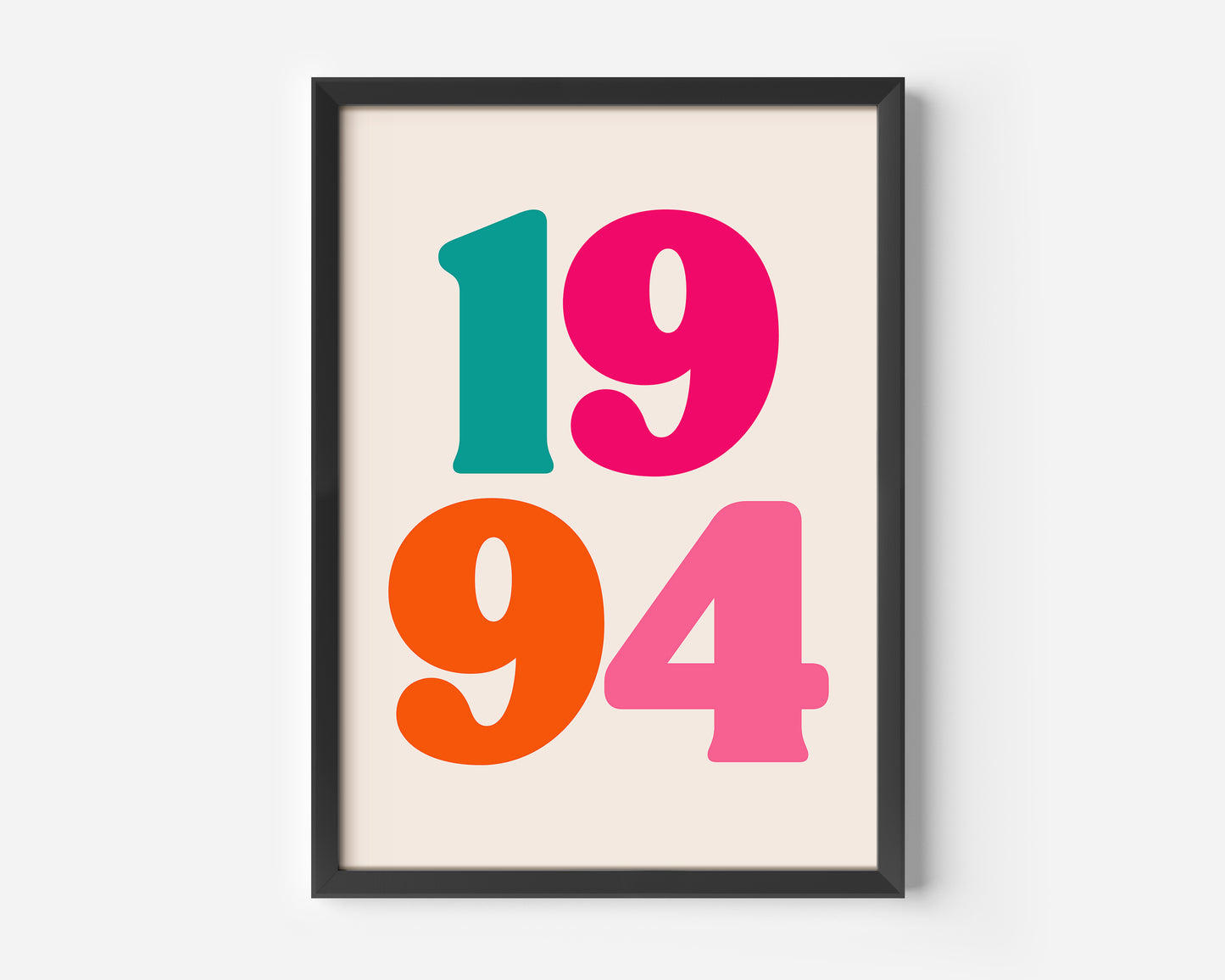 Custom Colour Pop Rainbow Birth Year Print