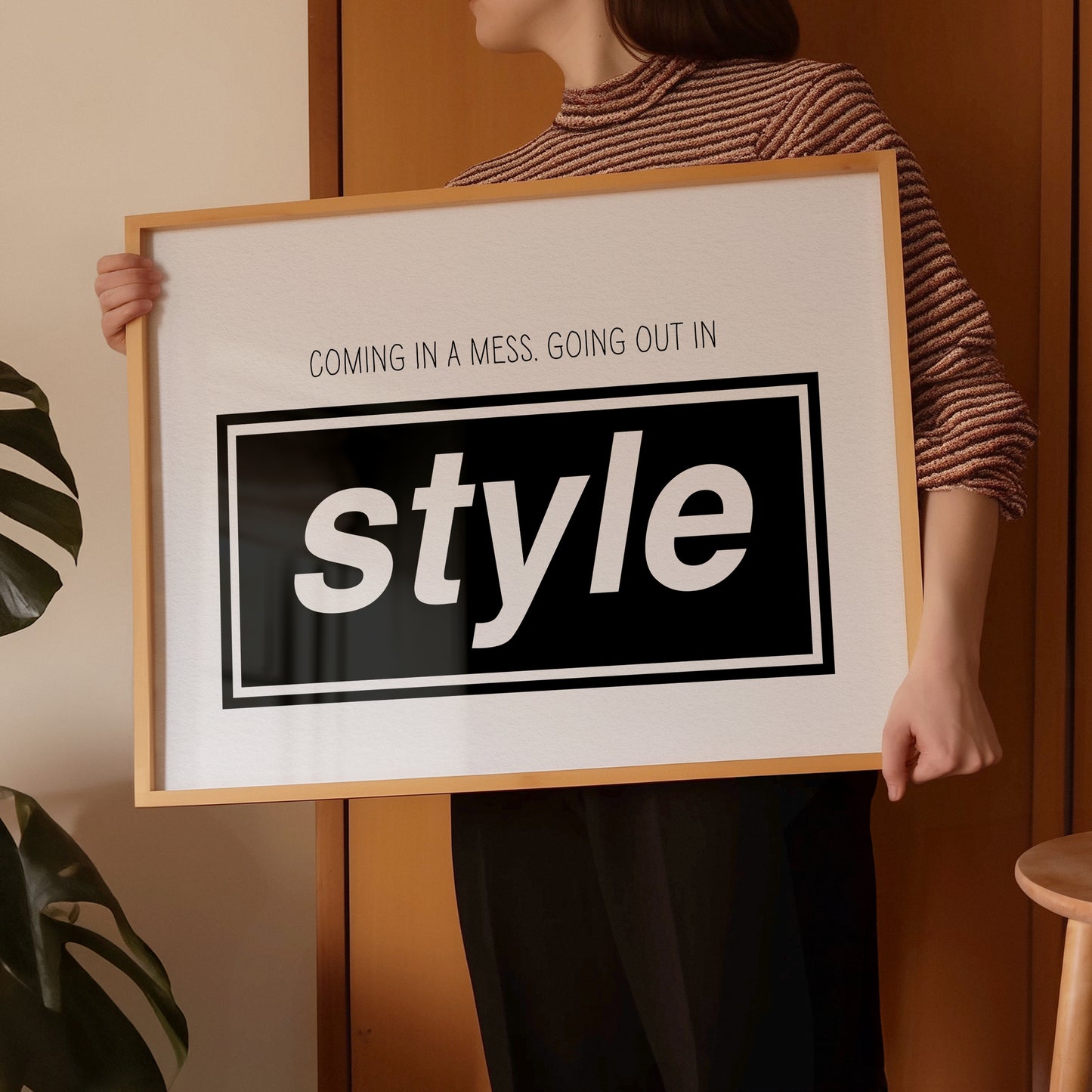 Going Out In Style Black and White Oasis Print