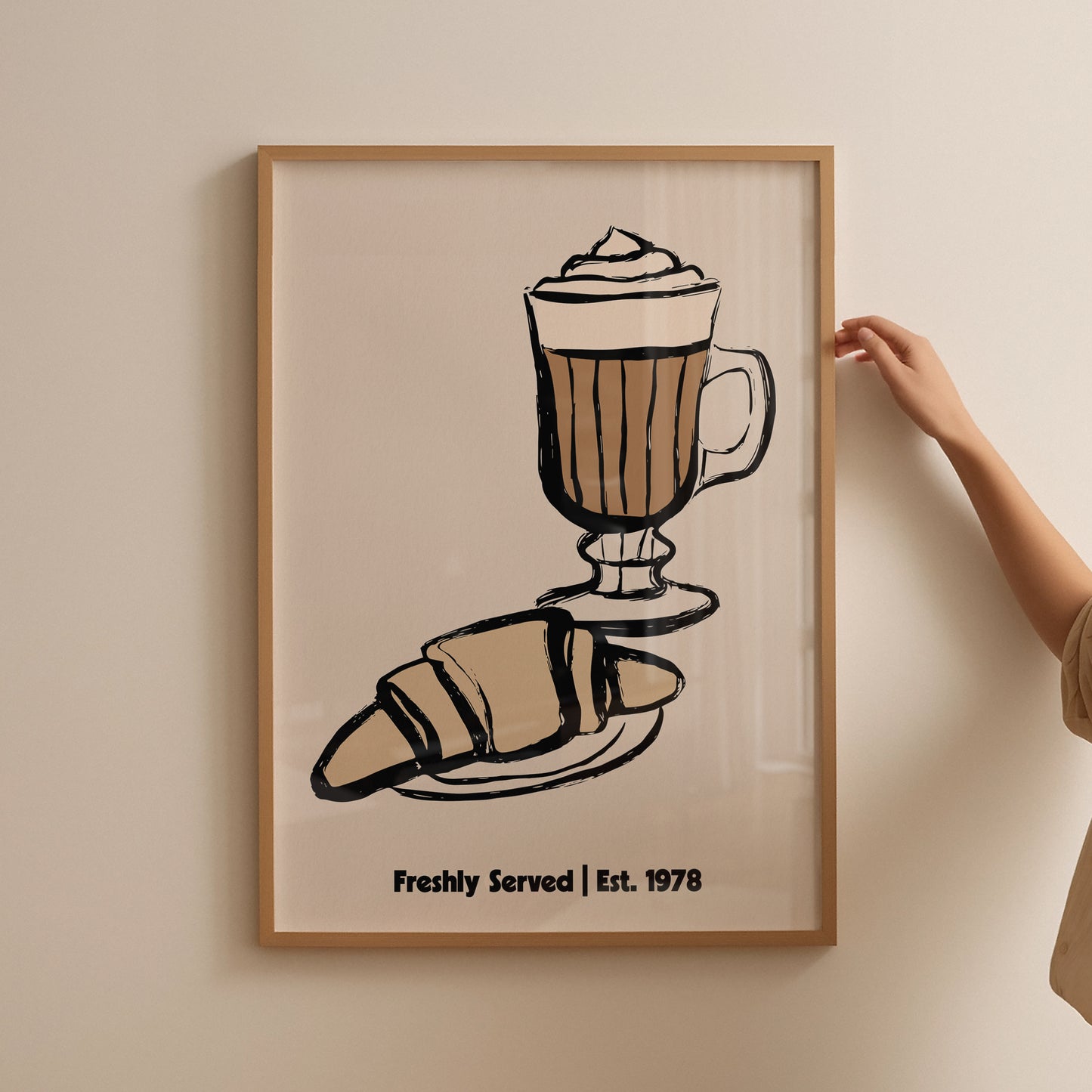 Coffee & Croissant Kitchen Print – Freshly Served