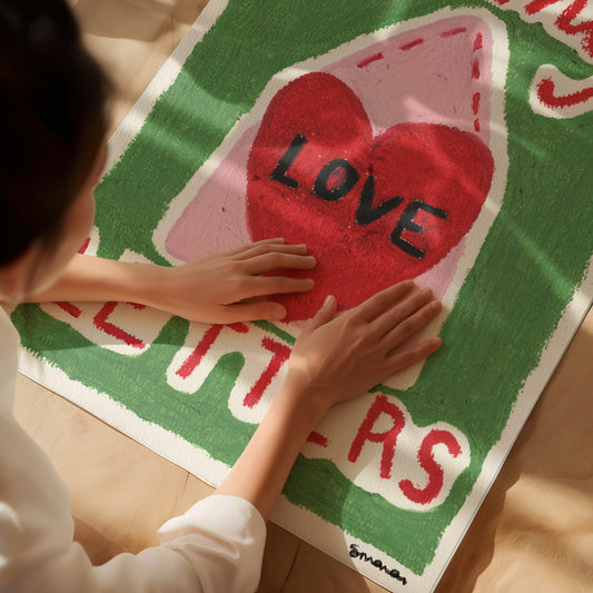 All My Love Letters Oil Pastel Print