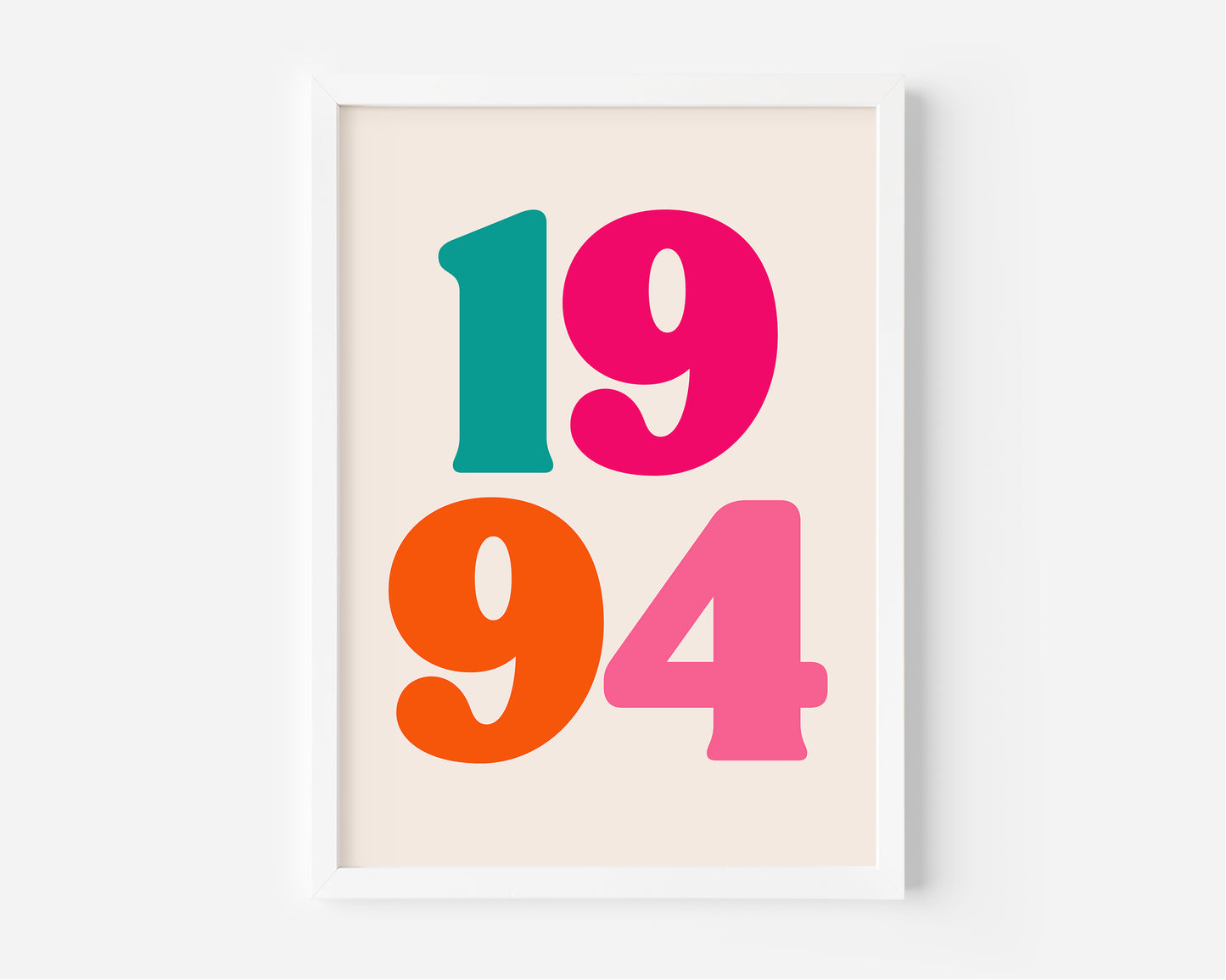 Custom Colour Pop Rainbow Birth Year Print