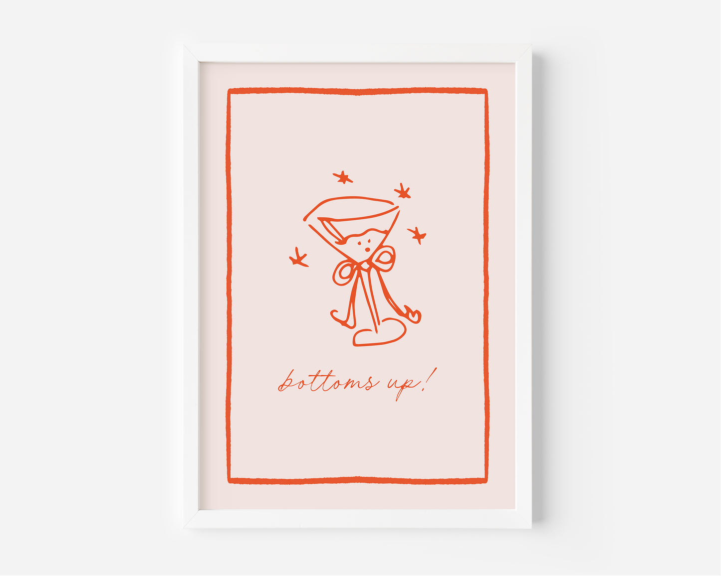 Bottoms Up Cocktail Print - in Pink