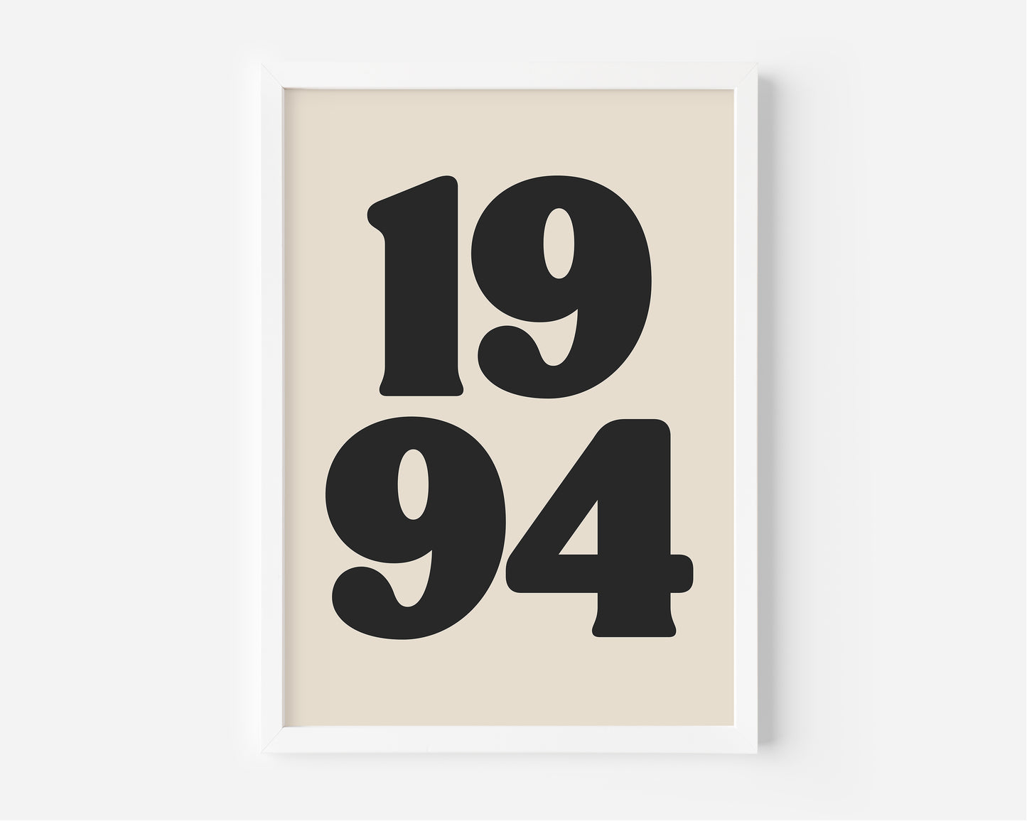 Minimalist Custom Birth Year Print – Black & Cream