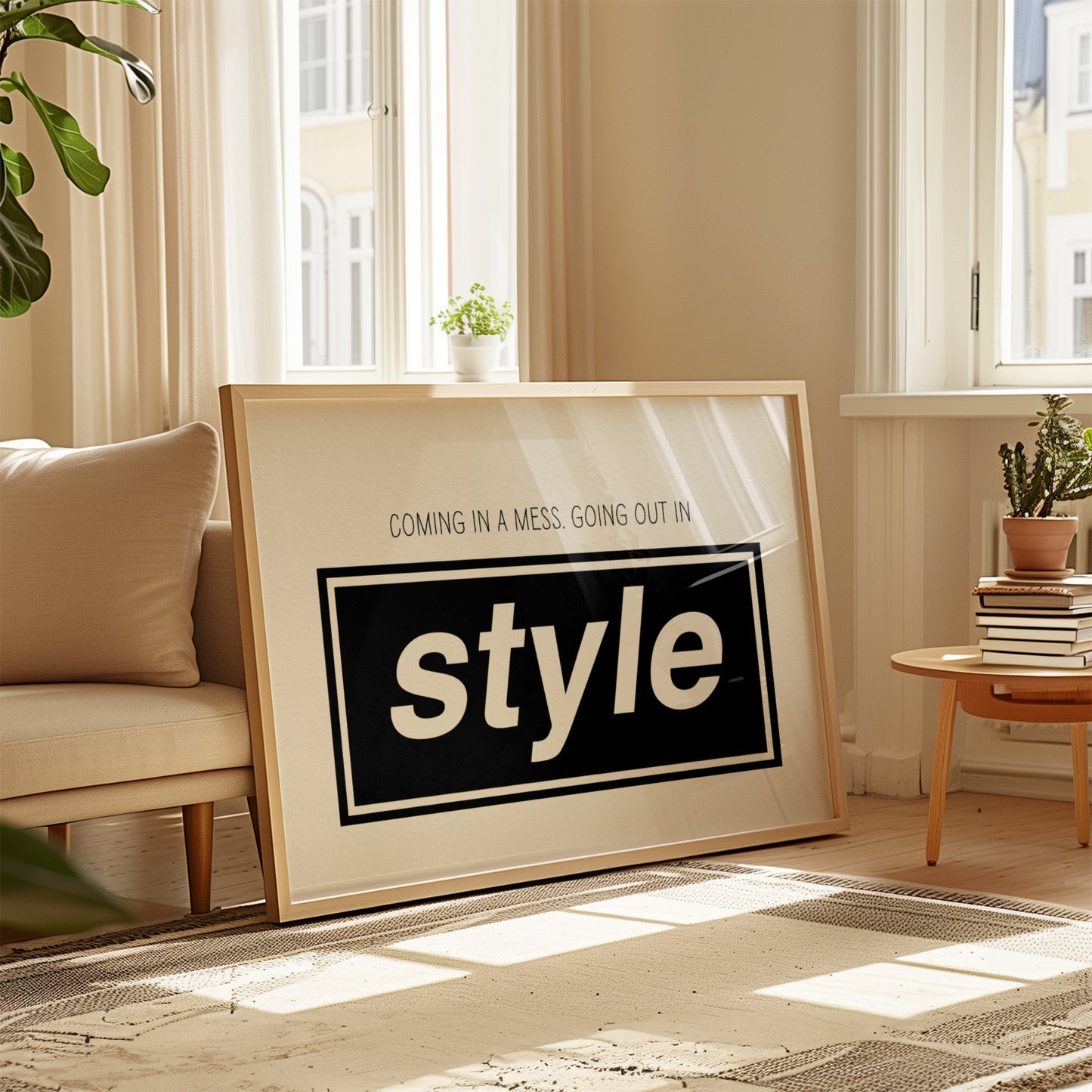 Going Out In Style Black and White Oasis Print