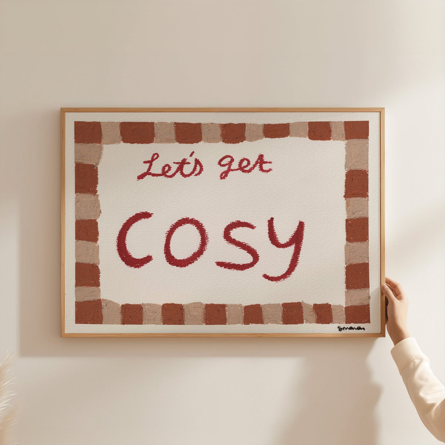 Let's Get Cosy Oil Pastel Print