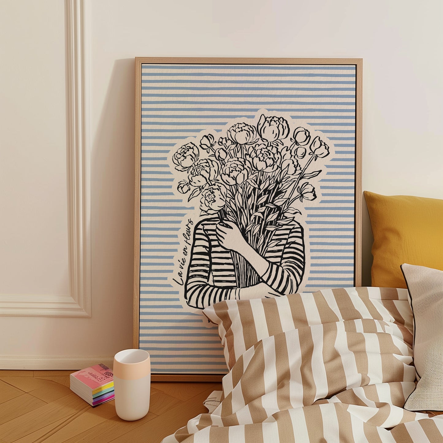 Woman Holding Flowers Print