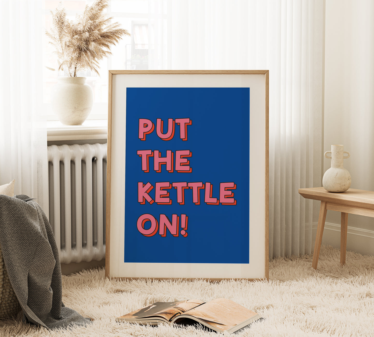 Put The Kettle On Print - in Blue
