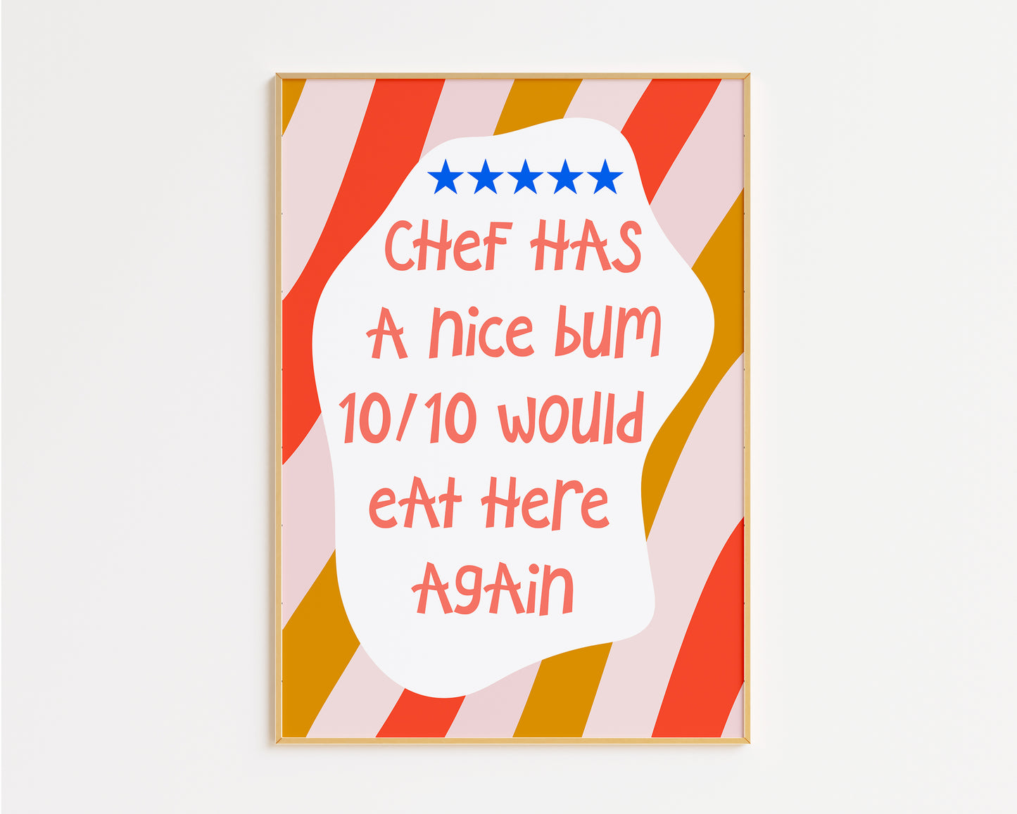 Chef Has a Nice Bum Funny Food Print