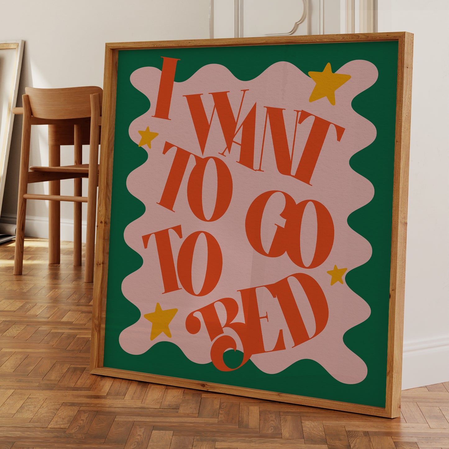 I Want To Go To Bed Square Print