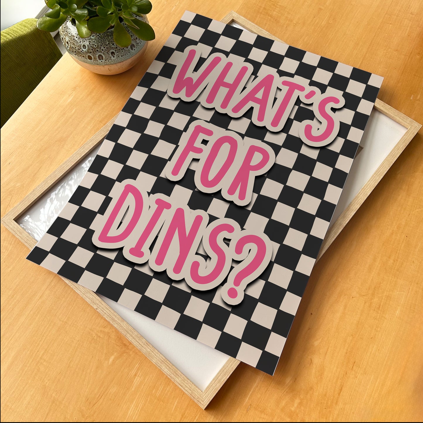 What's For Dins Kitchen Dining Room Print
