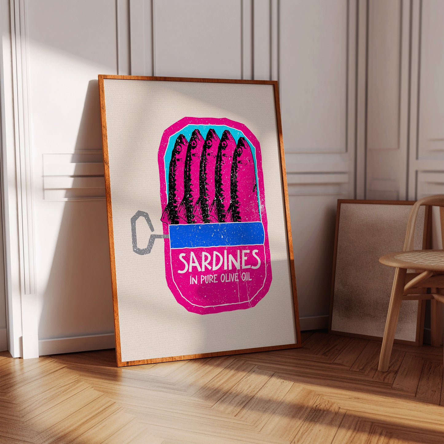 Sardines Linocut Dupe Print