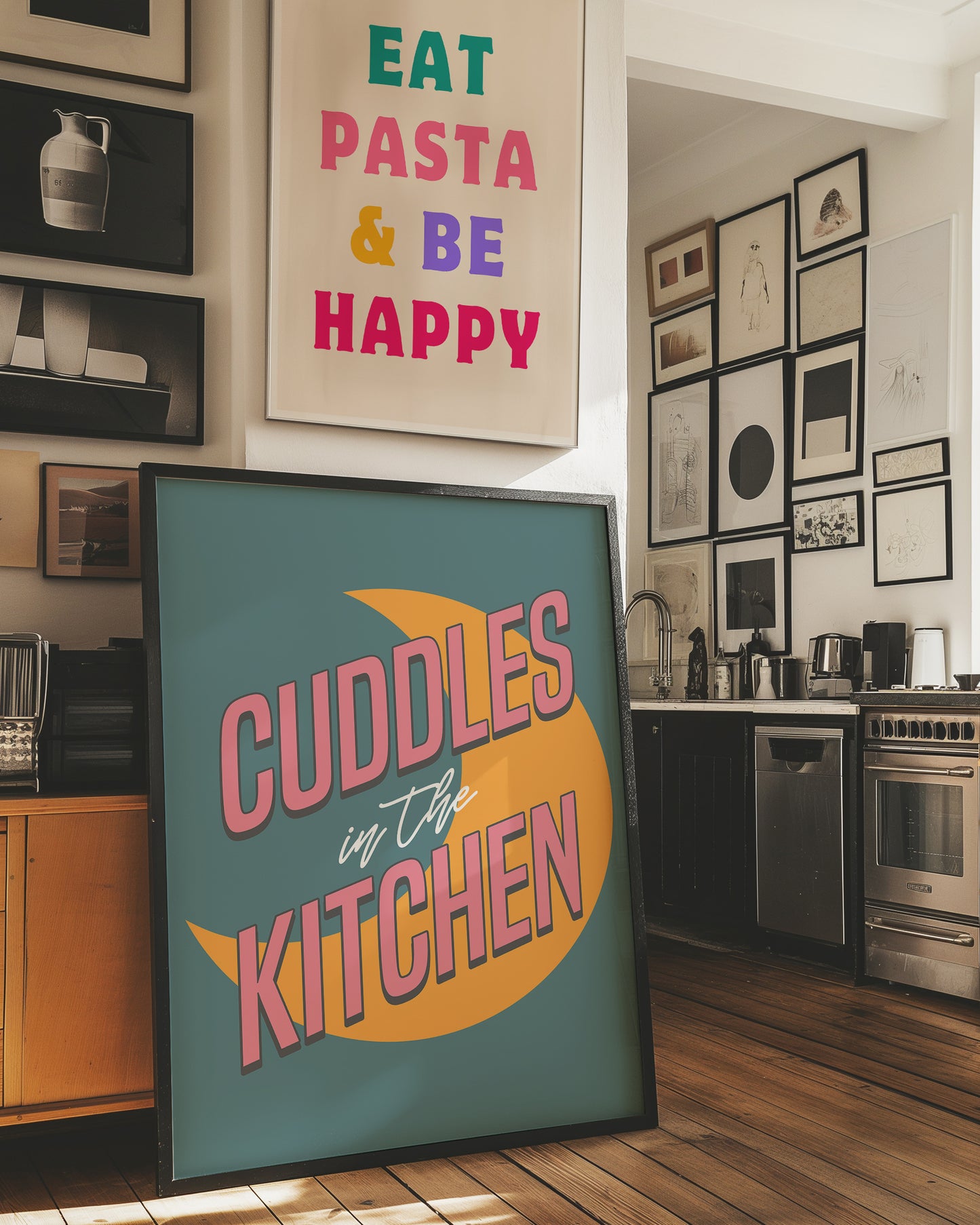 Cuddles In The Kitchen Print