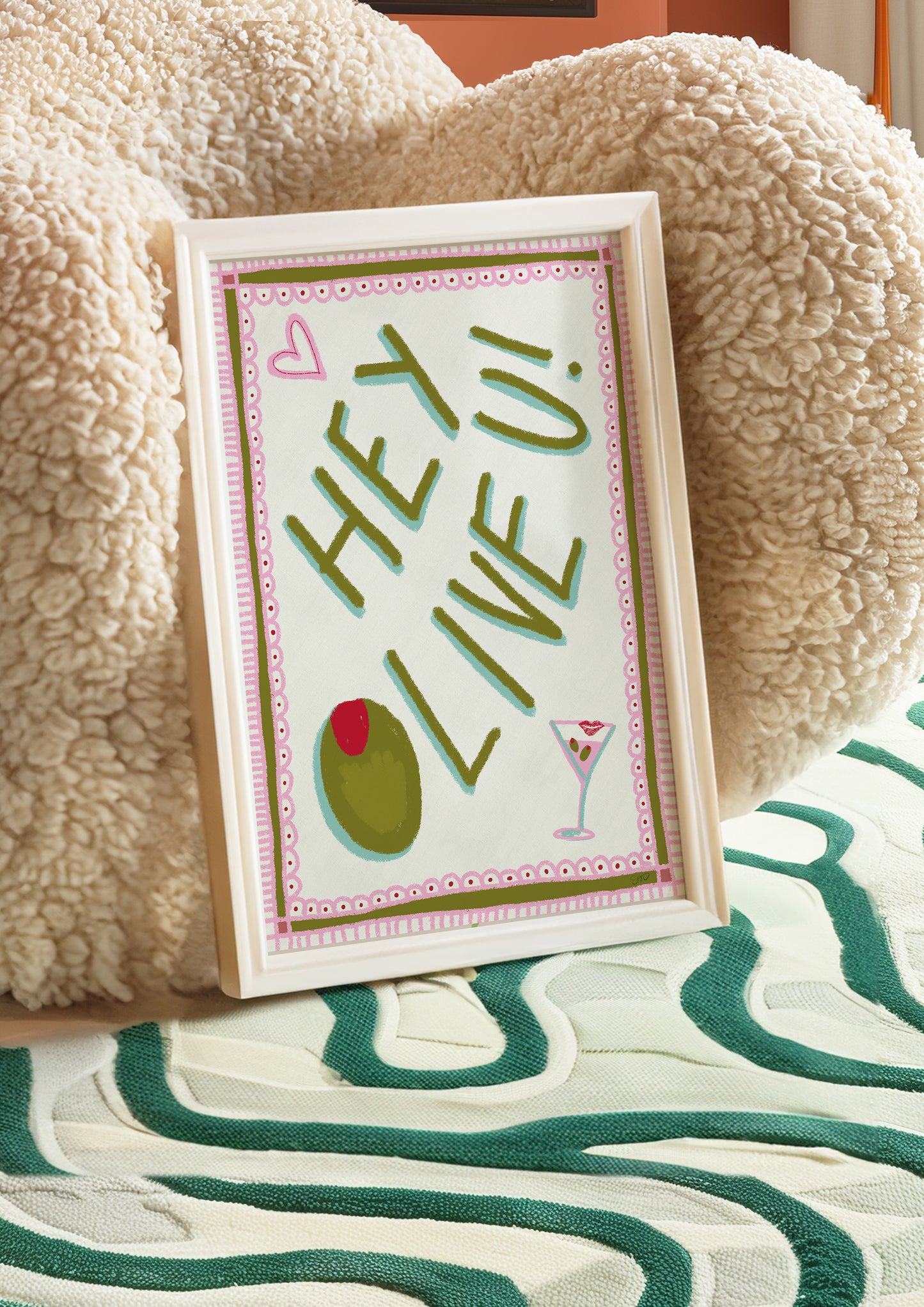 Olive You ~ I Love You Hand Drawn Print