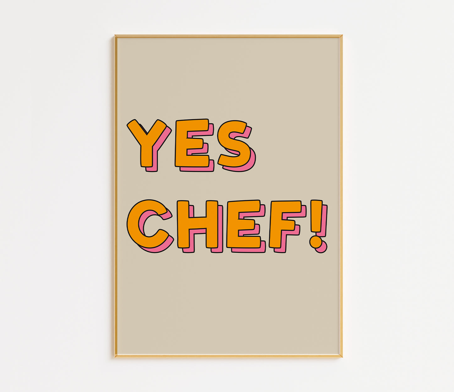 Yes Chef Print - in Yellow