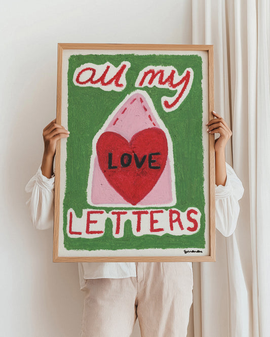 All My Love Letters Oil Pastel Print