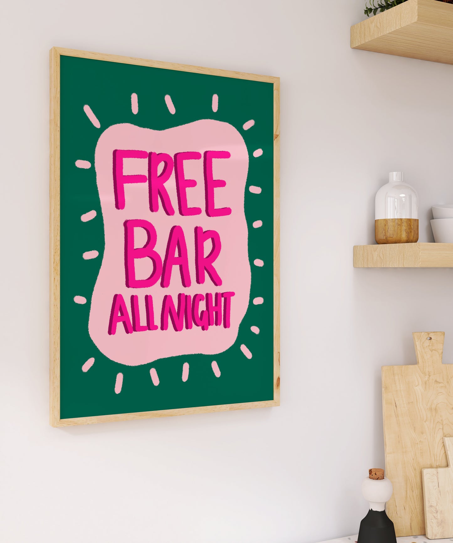 Free Bar All Night Print