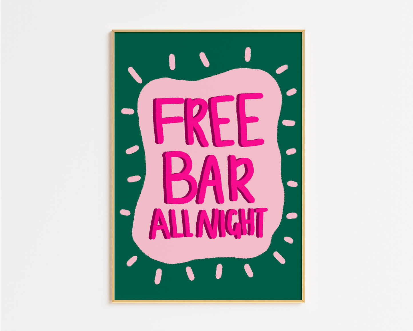 Free Bar All Night Print
