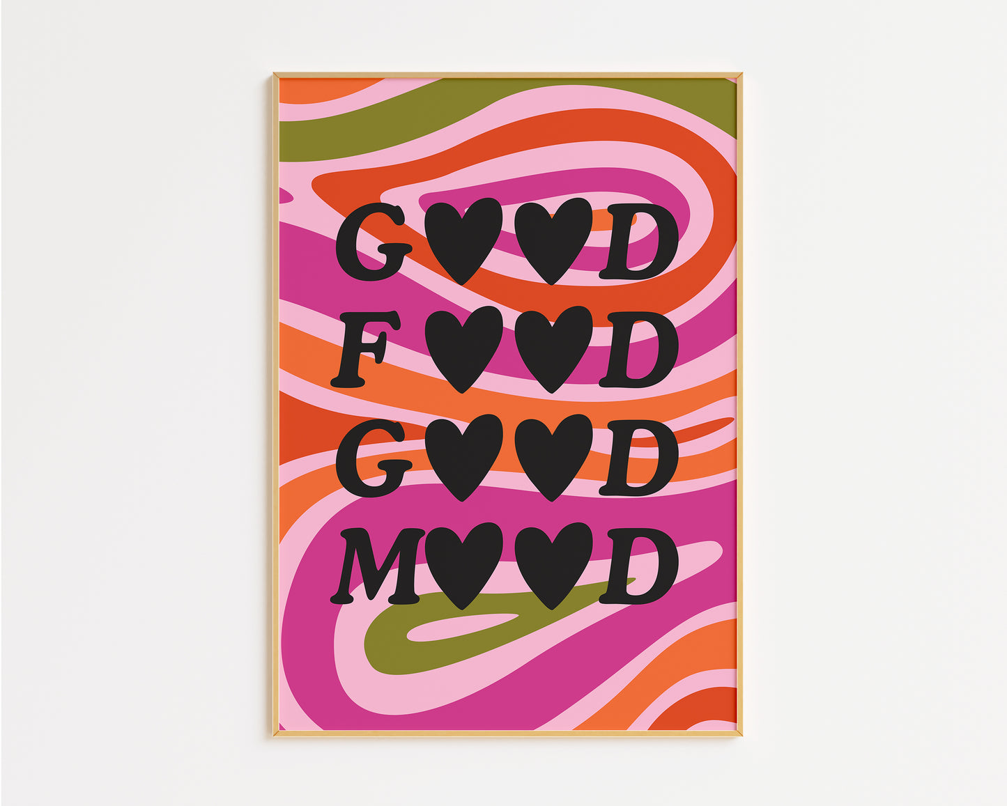Good Food Good Mood Rainbow Print