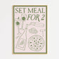 Set Meal for Two Wine & Pizza Kitchen Art Print