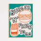 Burger and Fries Retro Diner Print