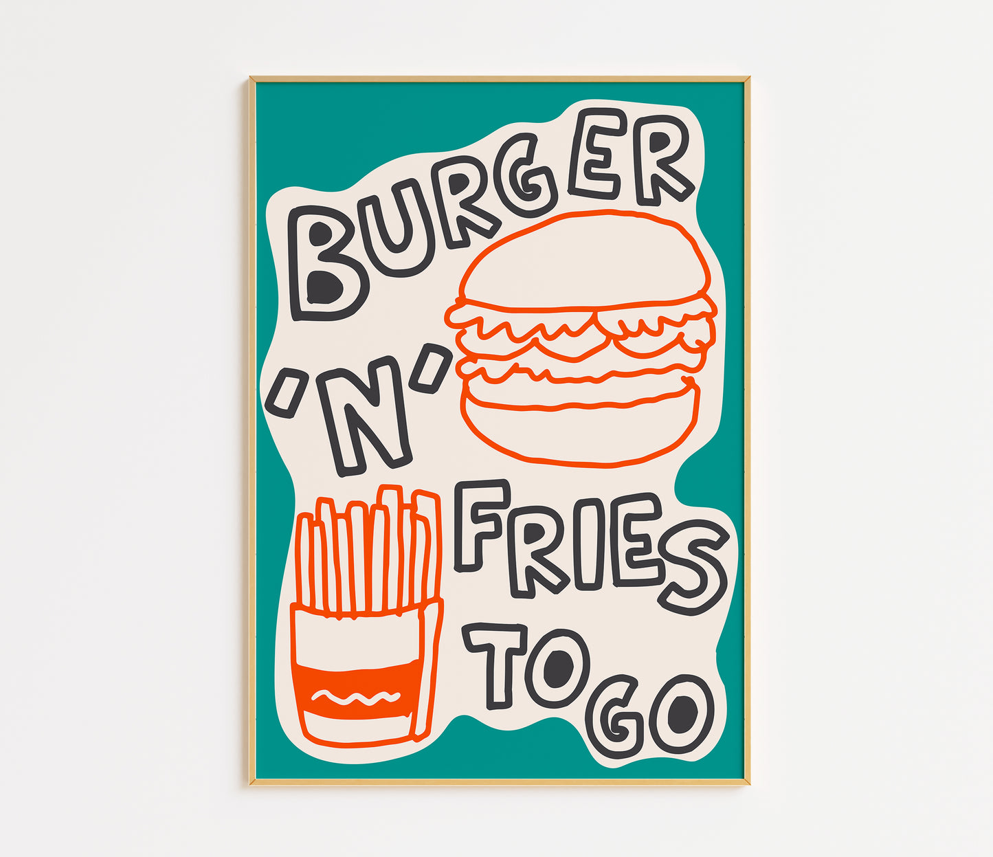 Burger and Fries Retro Diner Print