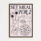 Set Meal for Two Wine & Pizza Kitchen Art Print