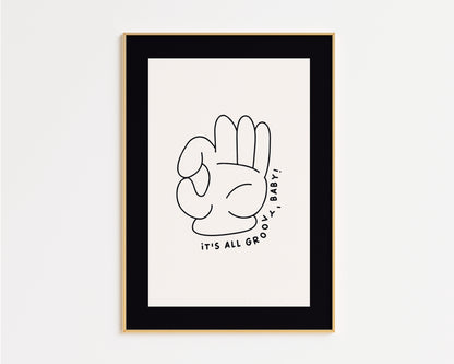Bold It's All Groovy Baby Print - in Black