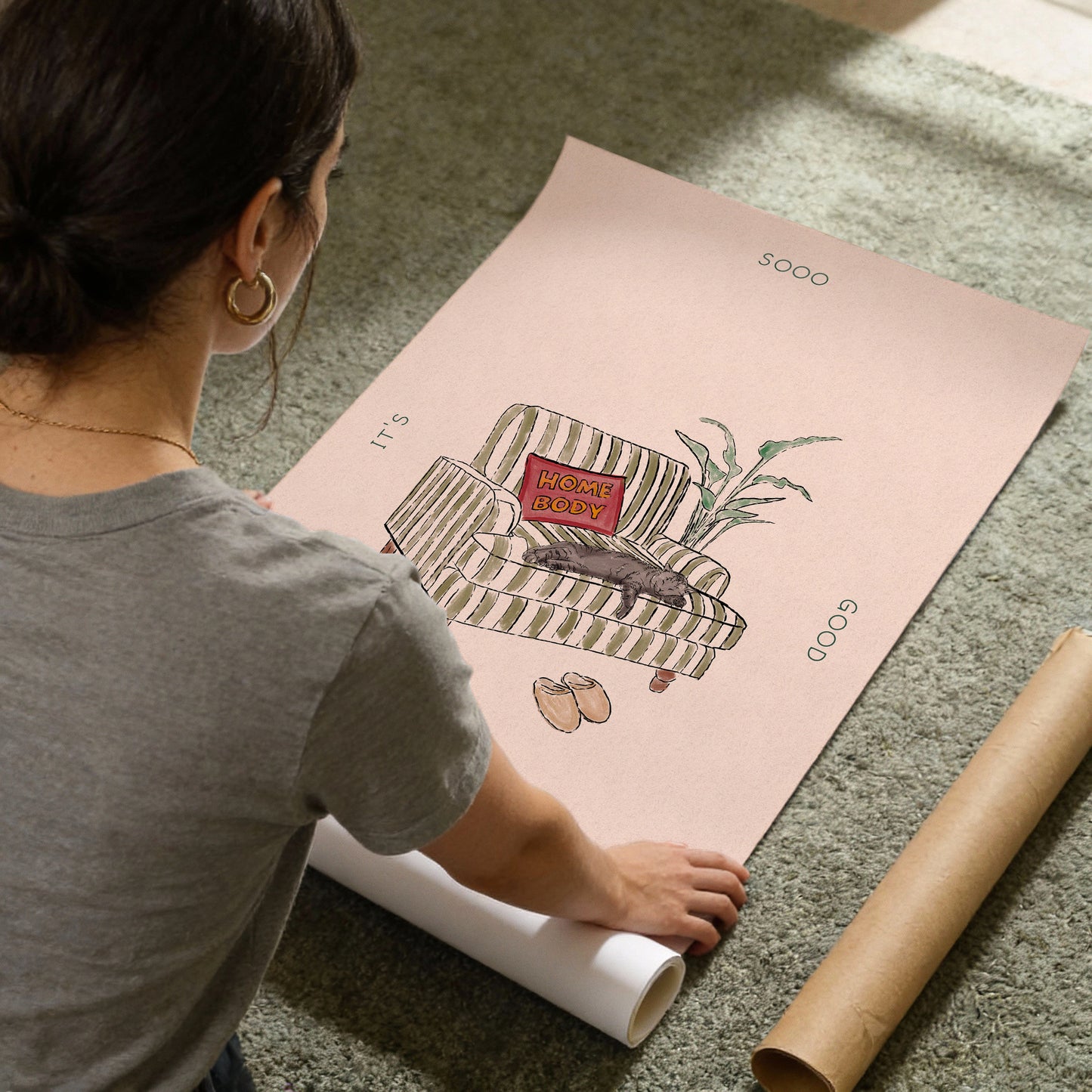 It's So Good To Be Home Cat Print