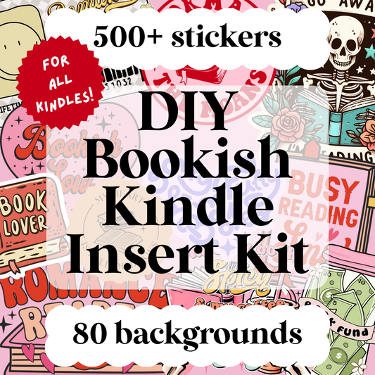 DIY Bookish Kindle Insert Kit, Create Your Own Template