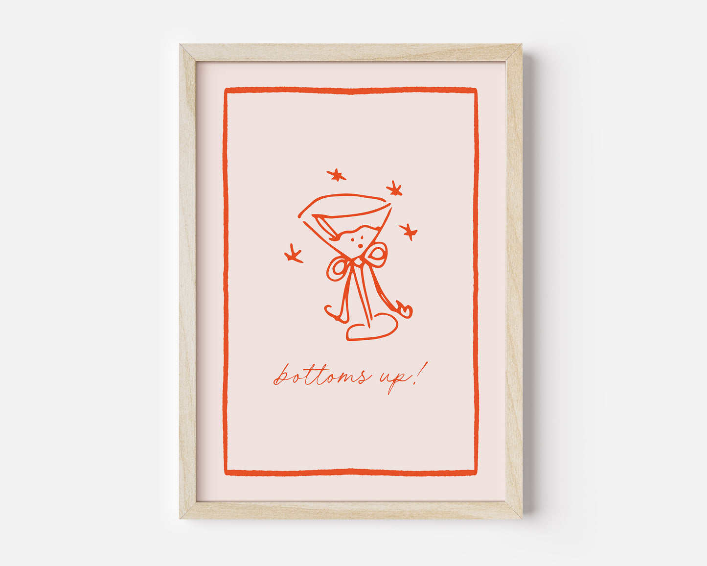 Bottoms Up Cocktail Print - in Pink