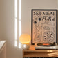 Set Meal for Two Wine & Pizza Kitchen Art Print